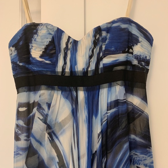 Blue silk BCBG Maxazria floor length dress - Picture 2 of 6
